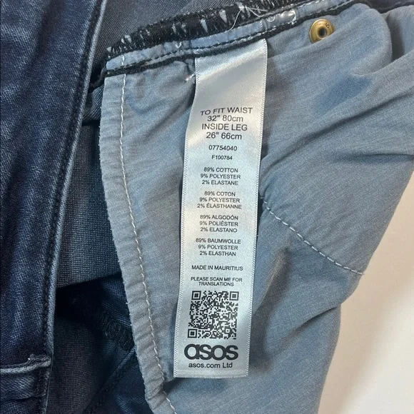 ASOS Classic Dark Five Pocket Slim Leg Blue Jeans Sz 32/26 - Picture 6 of 8